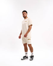 Malelions Men Iconic Shorts | Off-White/Light Orange