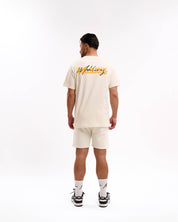 Malelions Men Iconic Shorts | Off-White/Light Orange