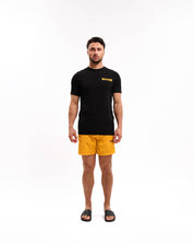 Malelions Men Iconic Slim T-Shirt | Black/Light Orange