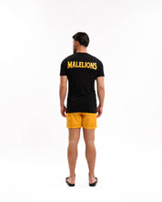 Malelions Men Iconic Slim T-Shirt | Black/Light Orange