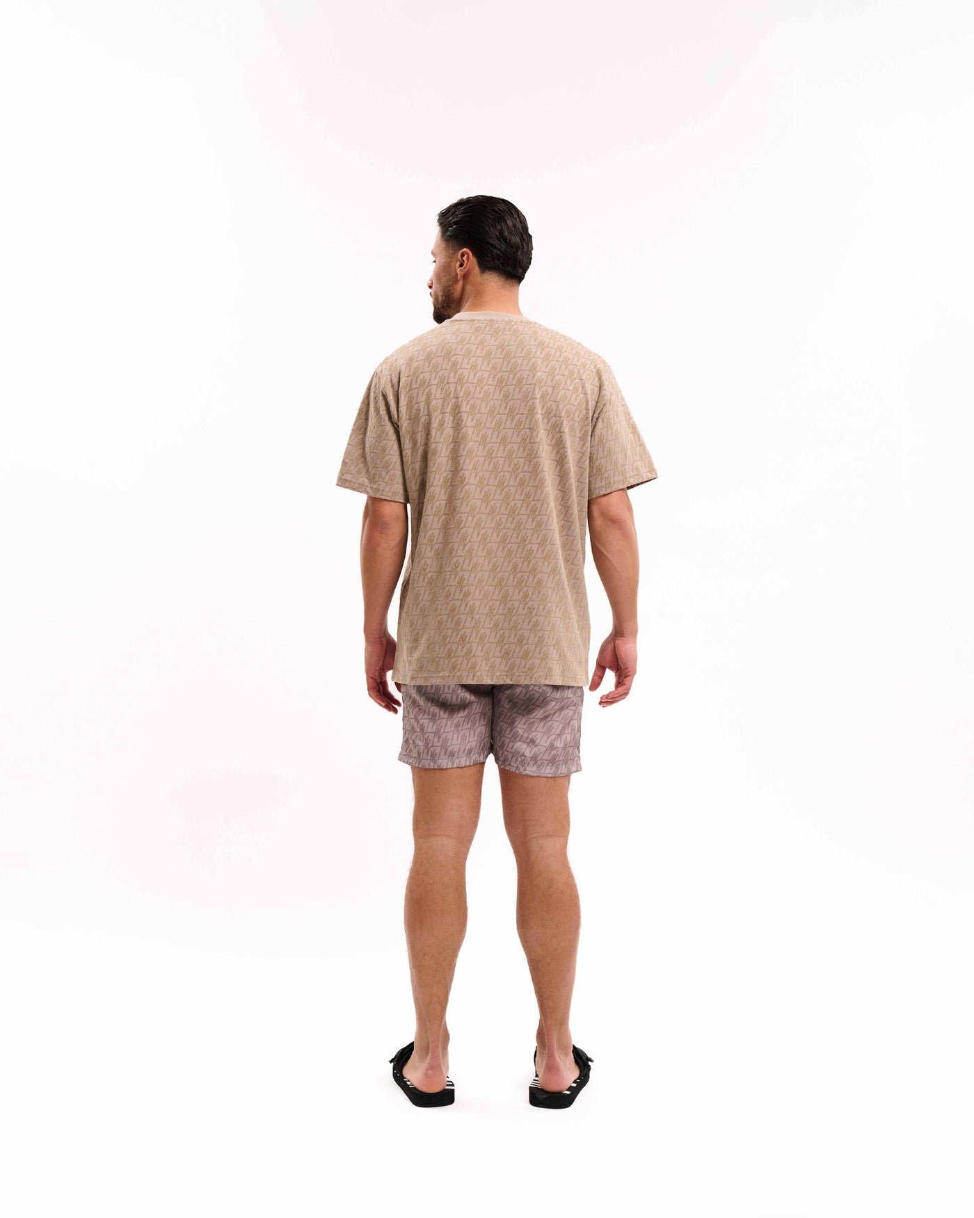 Malelions Herren-T-Shirt mit Monogramm | Taupe