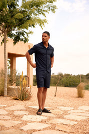 Malelions Men Ribbed Shorts | Navy