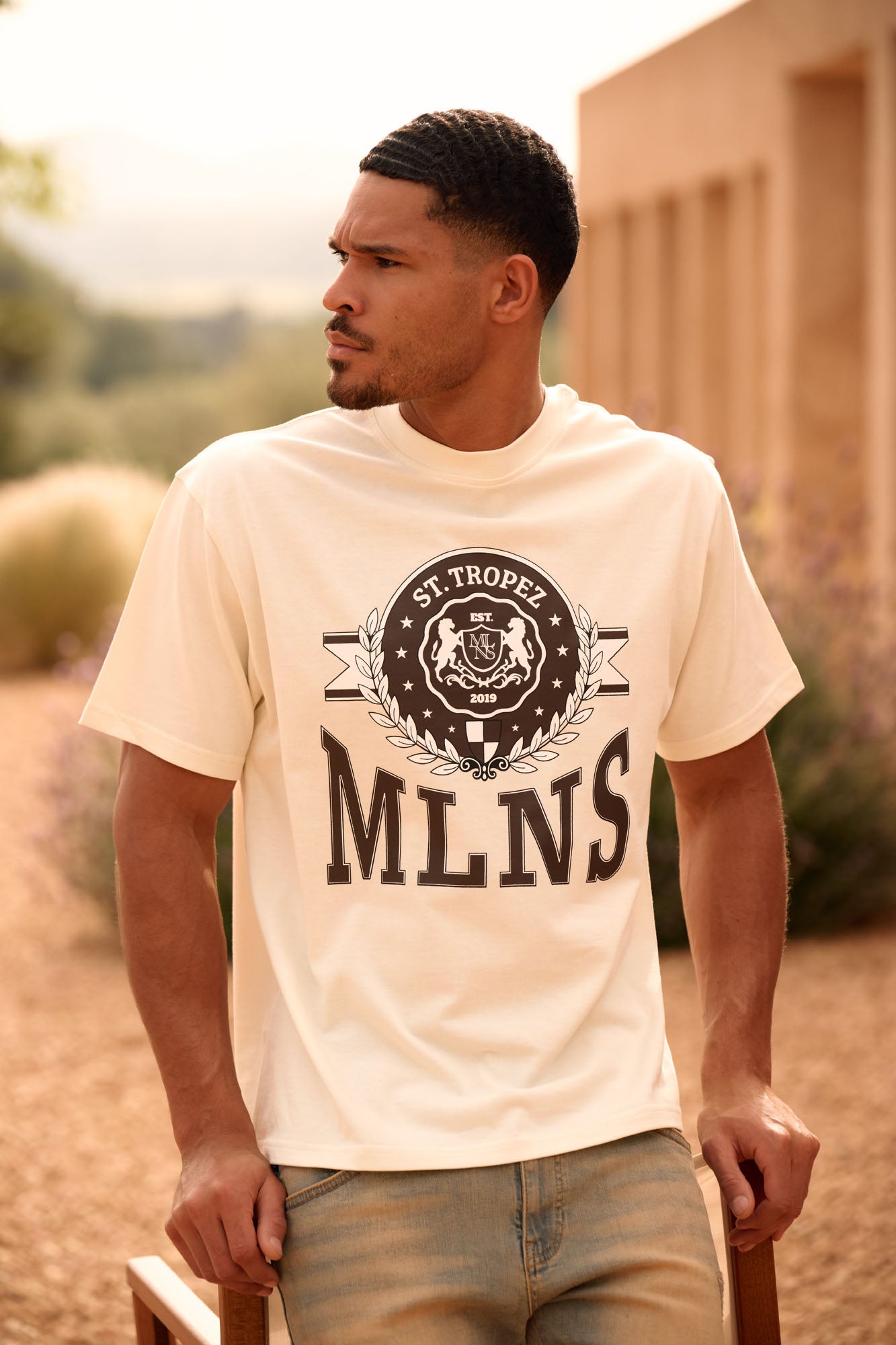 Malelions Men Crest T-Shirt | Off-White
