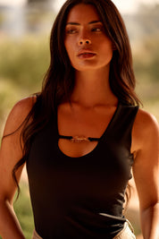 Malelions Women V-Neck Tank Top | Black