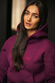 Malelions Women Essentials Hoodie | Aubergine