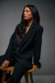 Malelions Women Oversized Social Club Blazer | Black