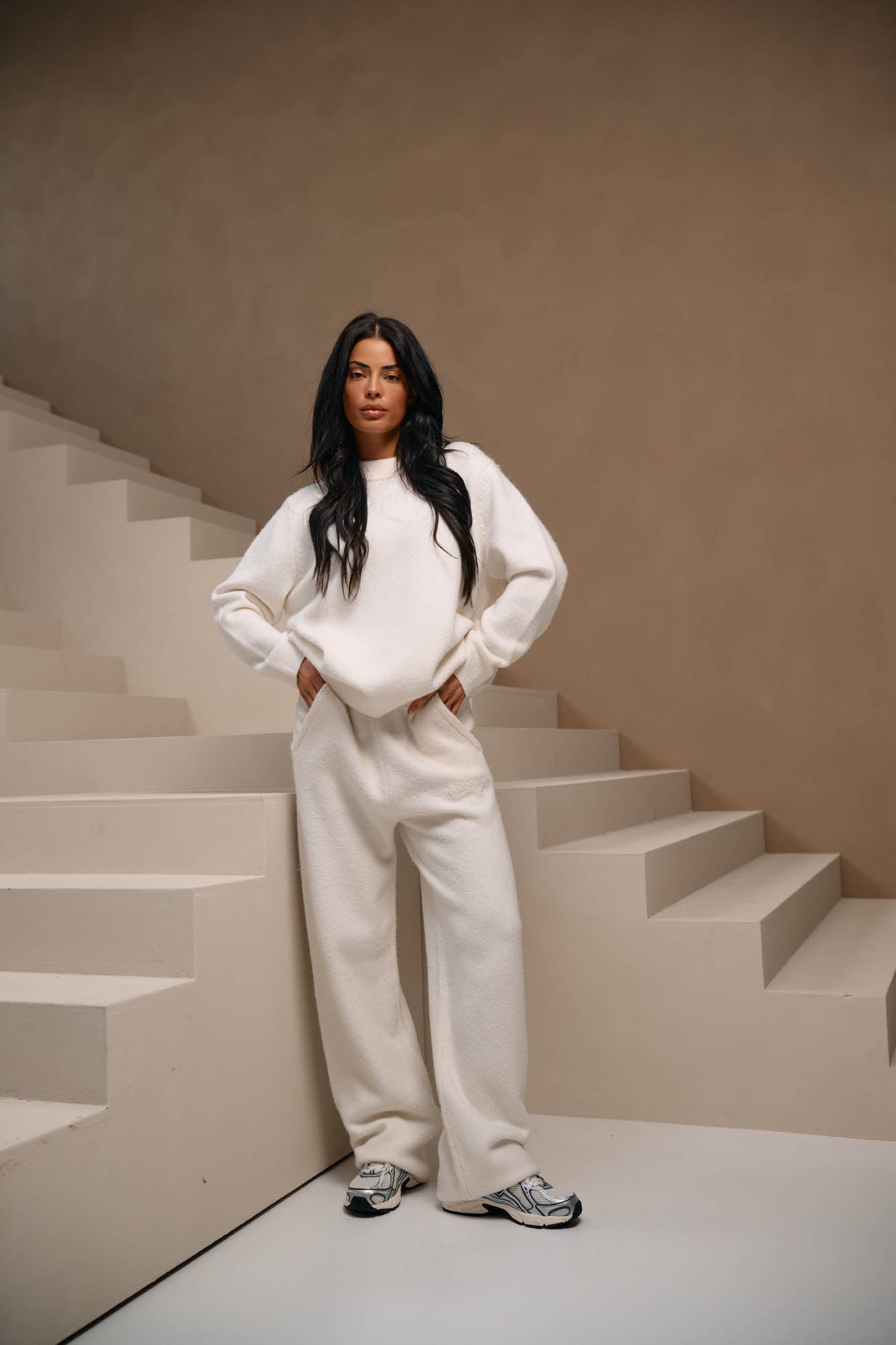 Malelions Women Knitted Pants | Cream