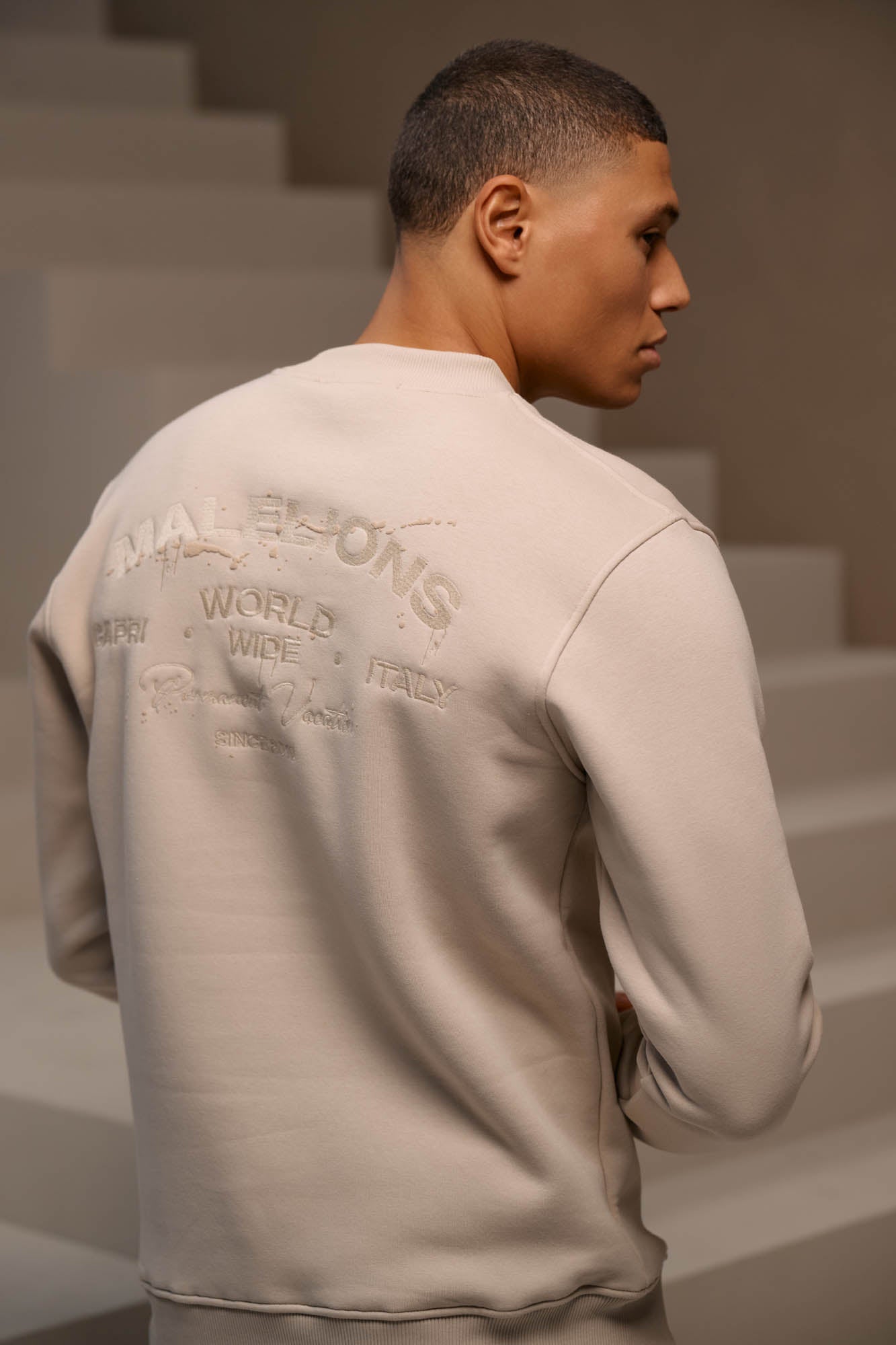 Malelions Men Permanent Vacation Sweater | Light Taupe