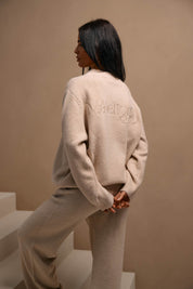 Malelions Women Oversized Knitted Sweater | Sand