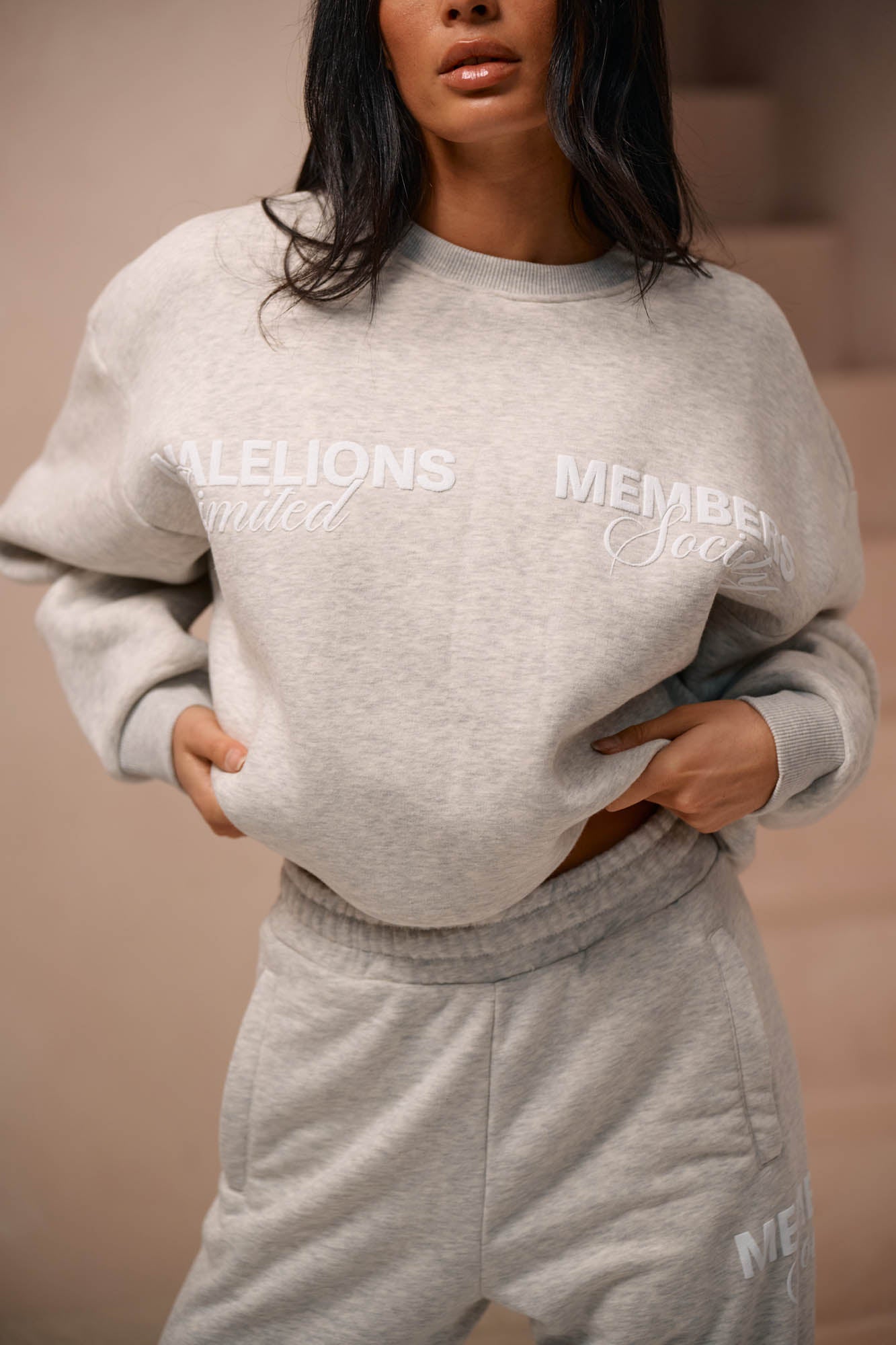 Malelions Women Members Society Sweater | Grey Melange