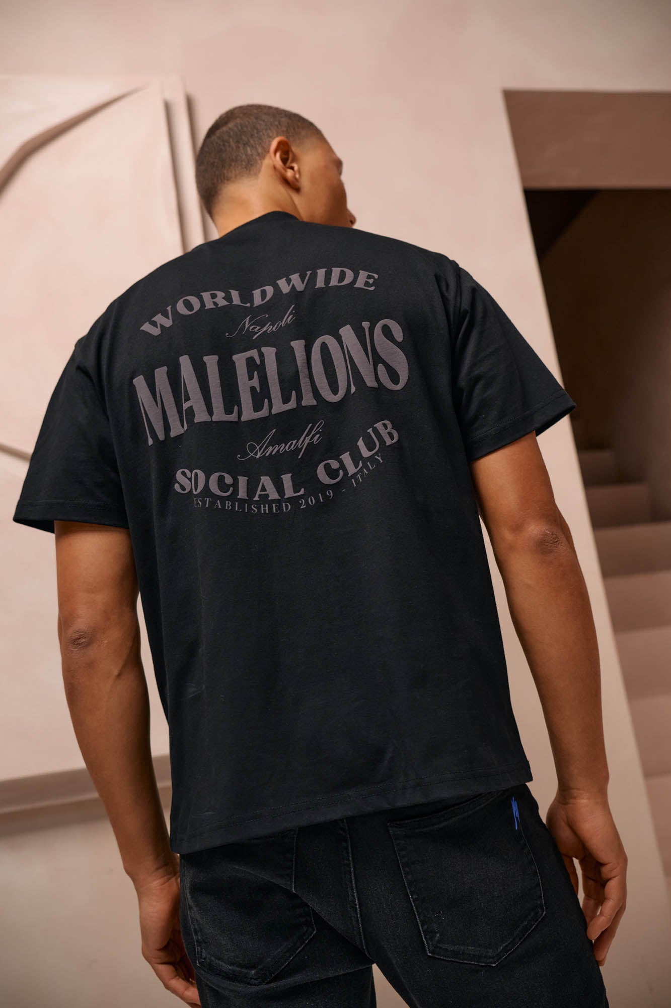 Malelions Men Social Club T-Shirt | Black
