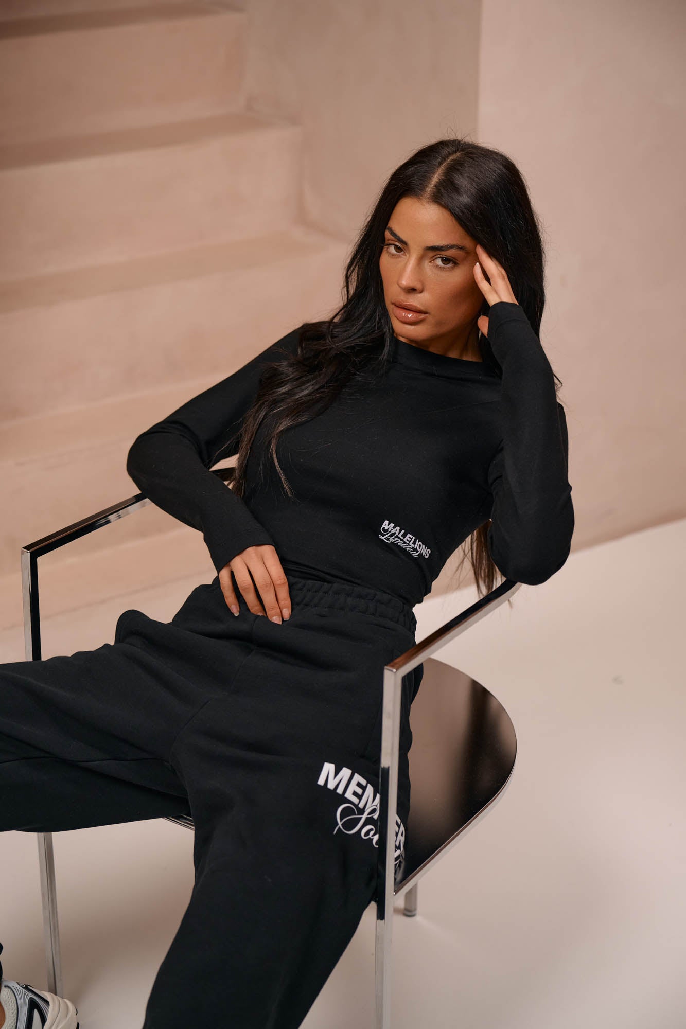 Malelions Women Members Society Longsleeve Top | Black