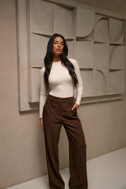 Malelions Women Crewneck Bodysuit | Cream