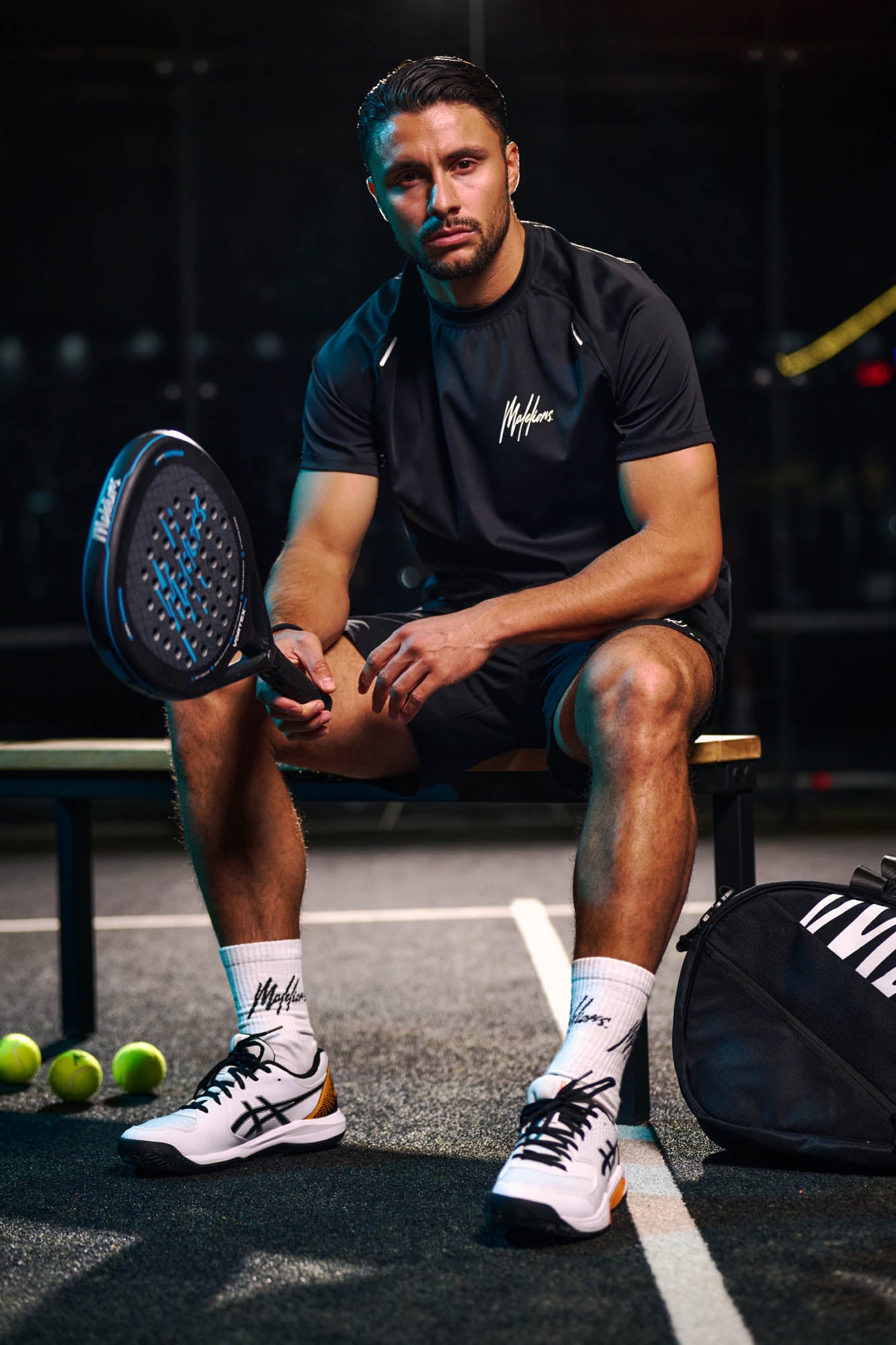 Malelions Sport Padel Pique T-Shirt | Black