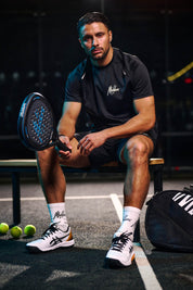 Malelions Sport Padel Pique T-Shirt | Black