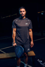 Malelions Sport Padel Pique T-Shirt | Charcoal