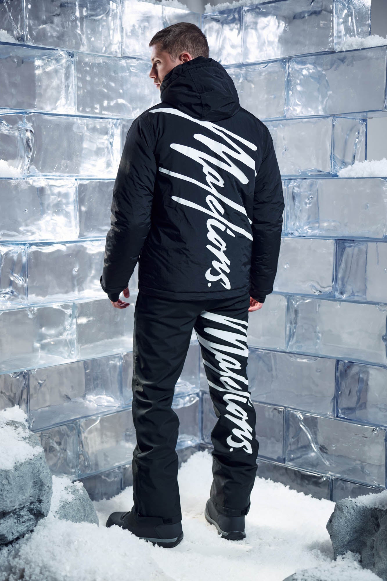 Malelions Men Ski Polar Jacket | Black