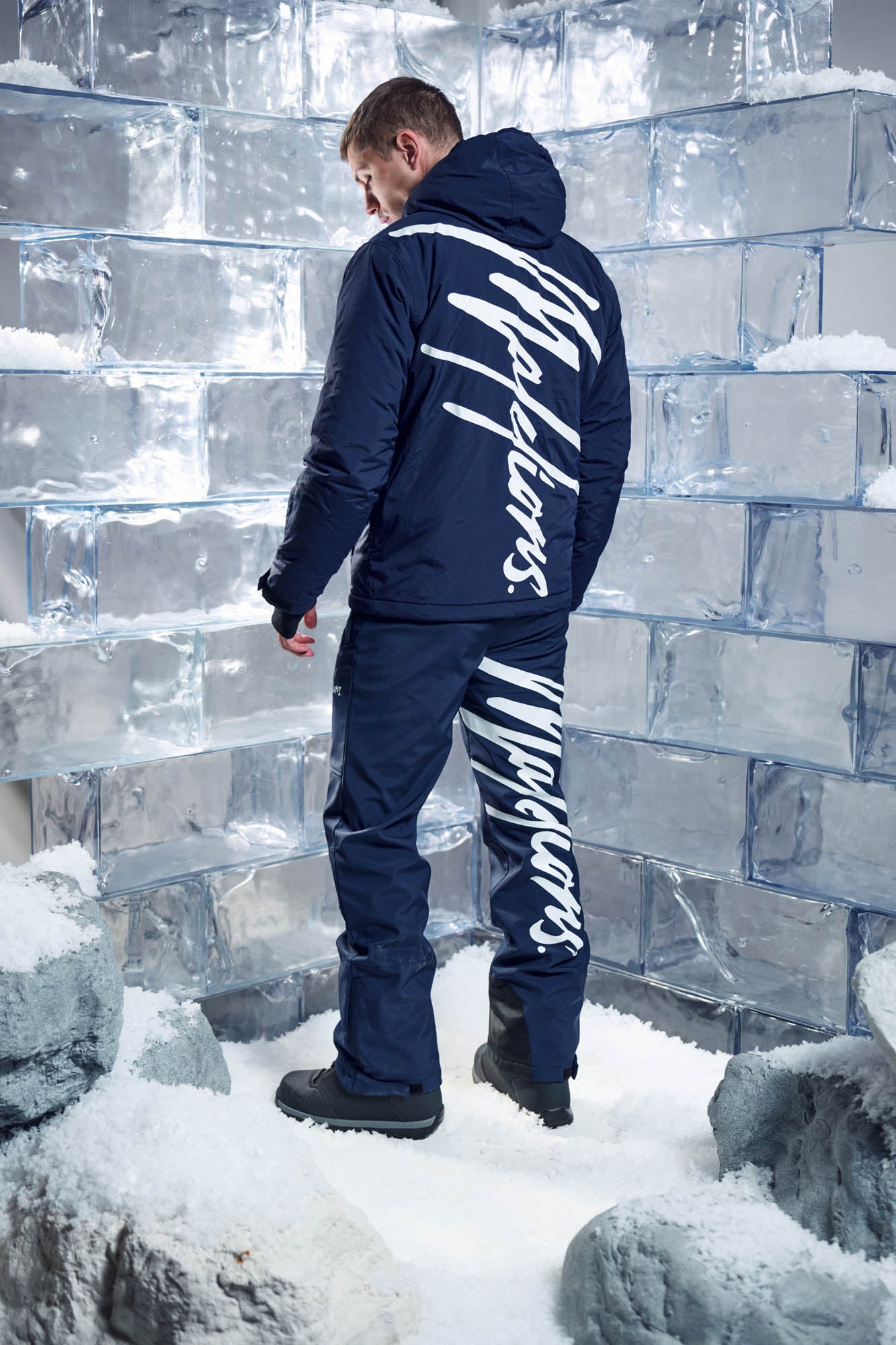 Malelions Men Ski Polar Pants | Navy