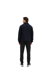 Malelions Men Textured Zip Overshirt | Navy
