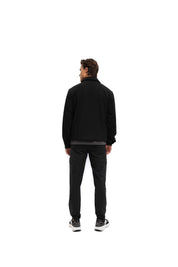 Malelions Herren-Overshirt mit strukturierter Oberfläche und Reißverschluss | Schwarz