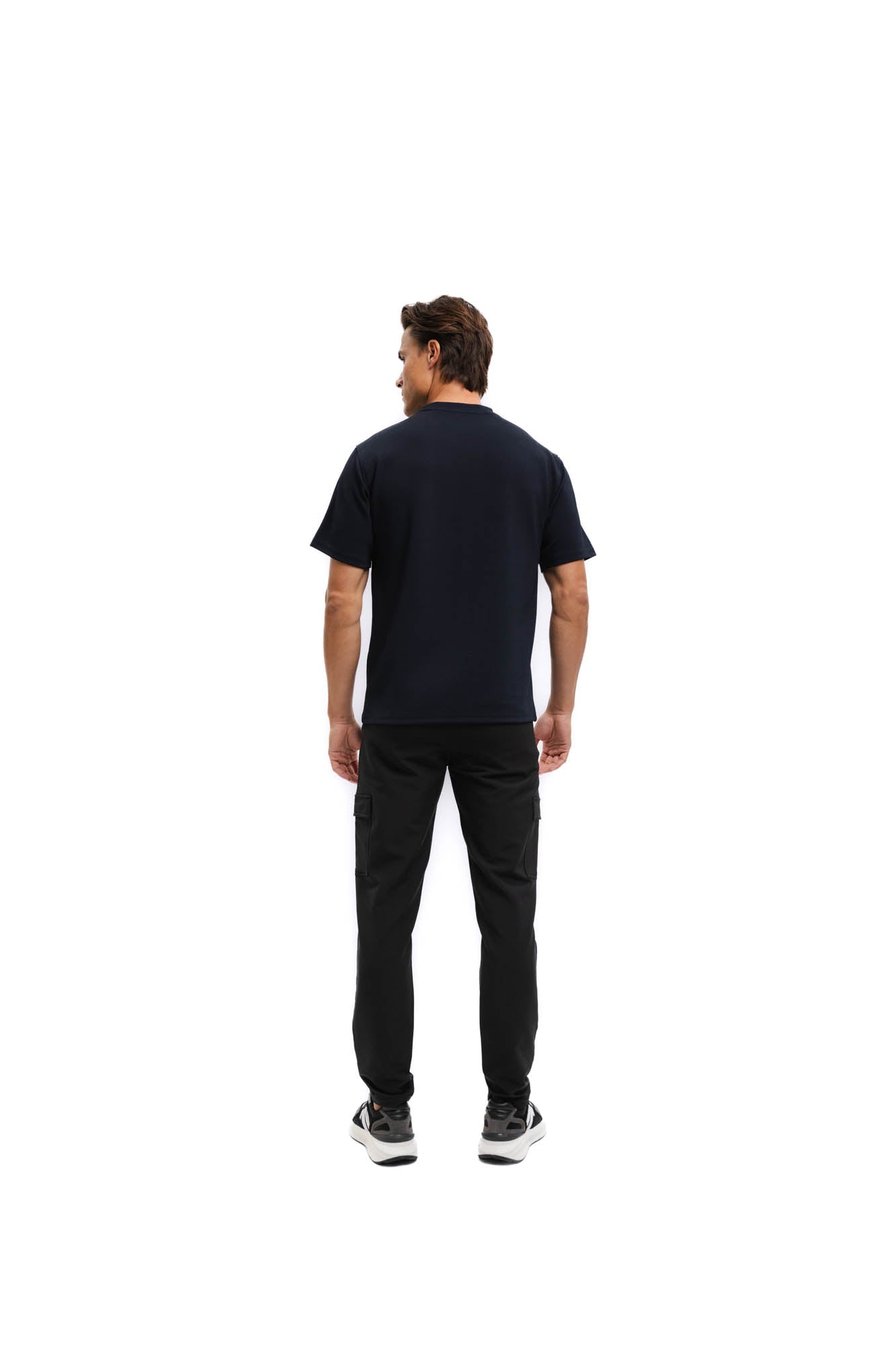 Malelions Men Textured T-Shirt | Navy