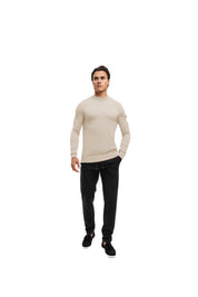 Malelions Men Knitted Crewneck | Light Taupe