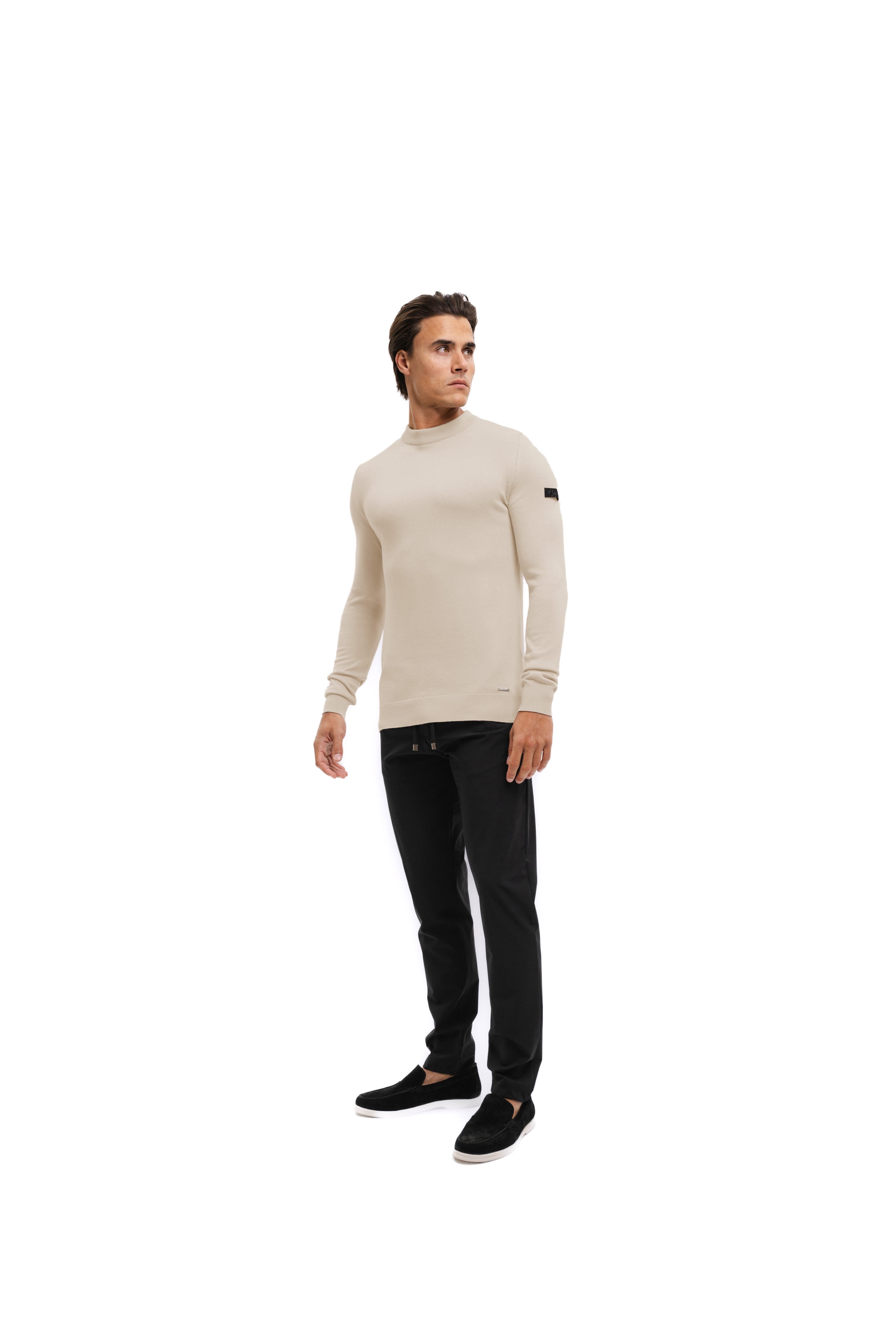 Malelions Men Knitted Crewneck | Light Taupe