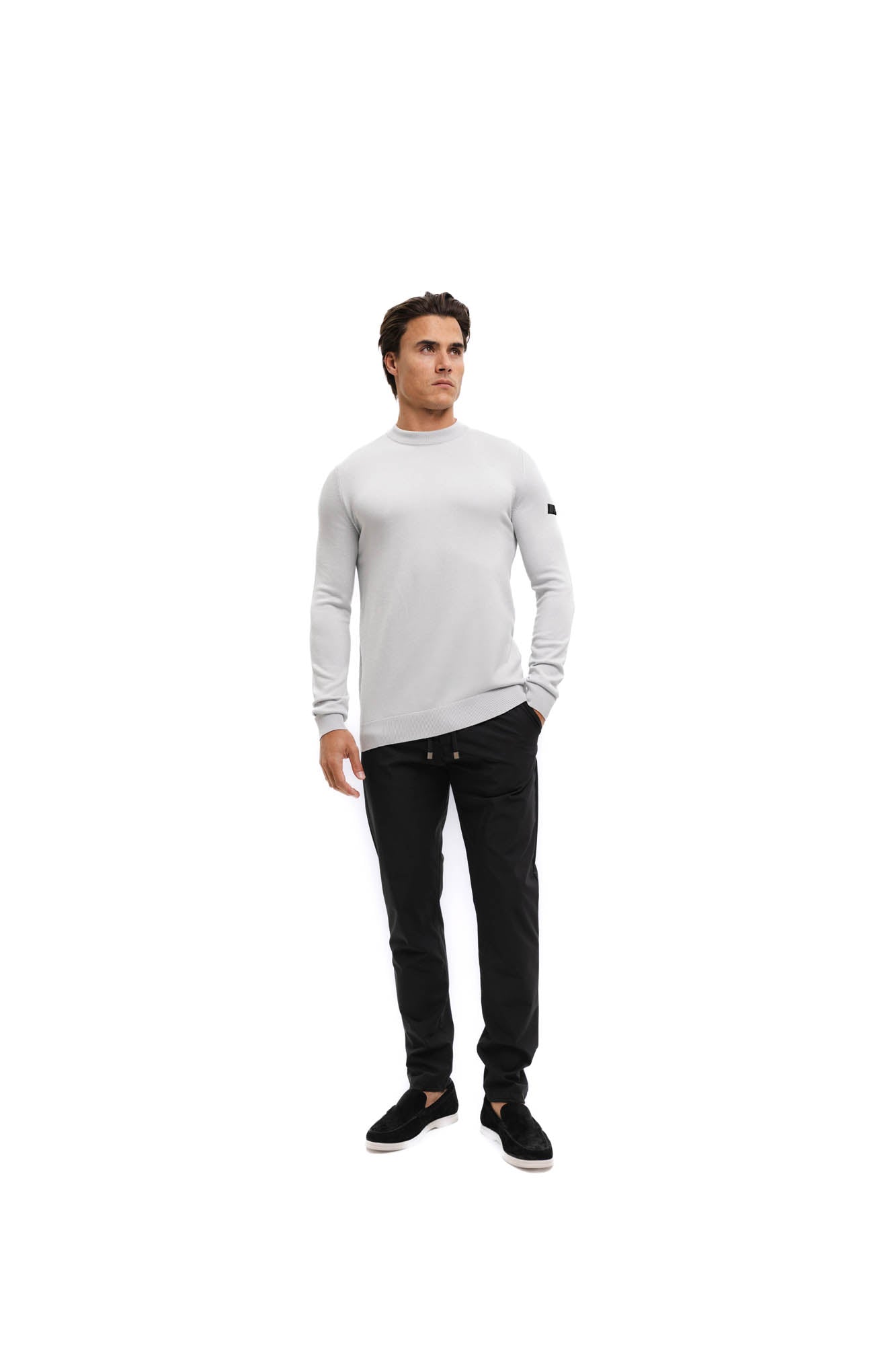 Malelions Men Knitted Crewneck | Ocean Grey