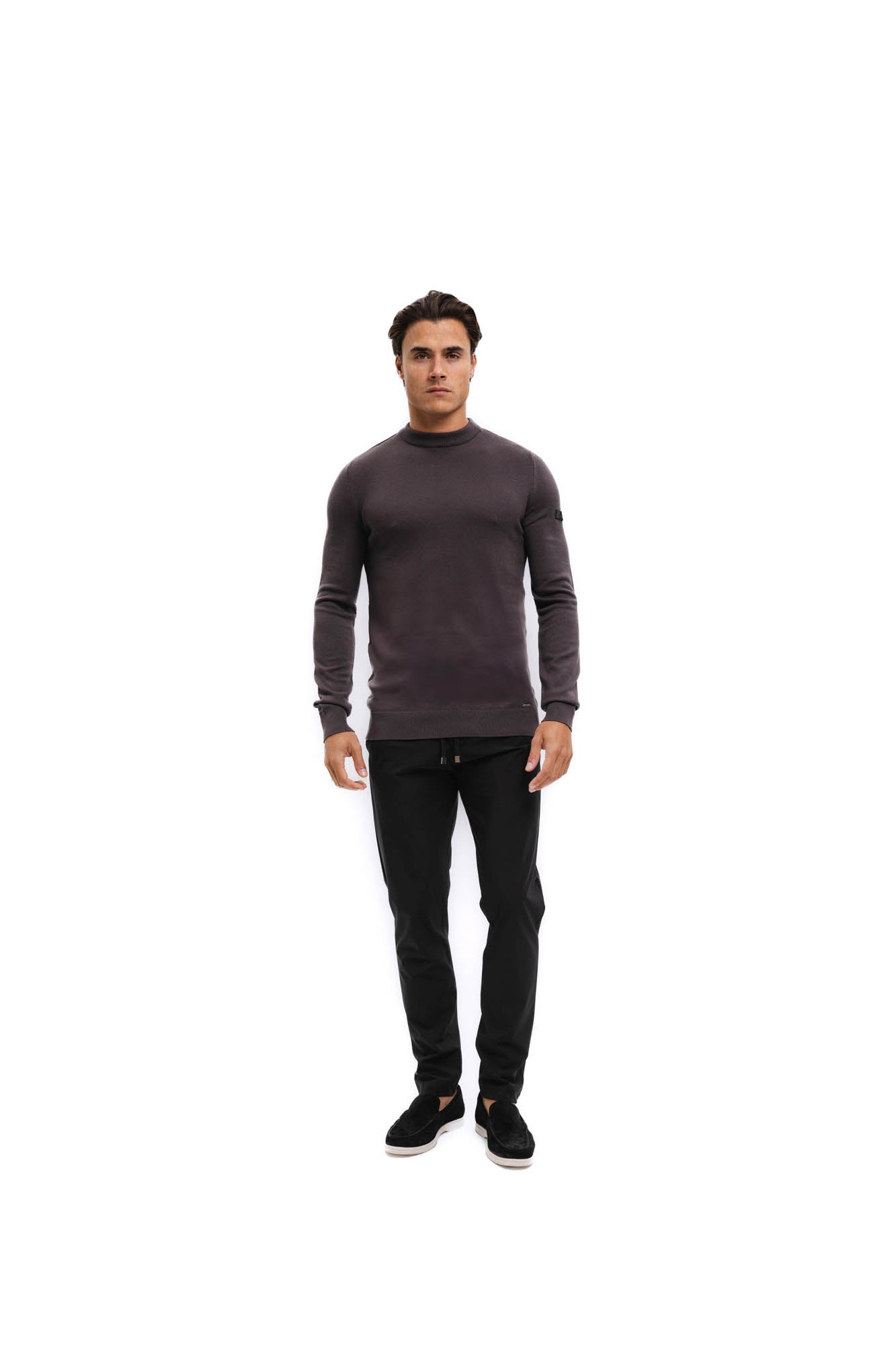 Malelions Men Knitted Crewneck | Mulch Brown