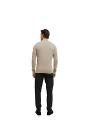 Malelions Men Knitted Mockneck Sweater | Sand