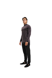 Malelions Men Knitted Mockneck Sweater | Mulch Brown
