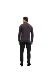 Malelions Men Knitted Mockneck Sweater | Mulch Brown