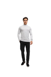 Malelions Men Knitted Mockneck Sweater | Ocean Grey