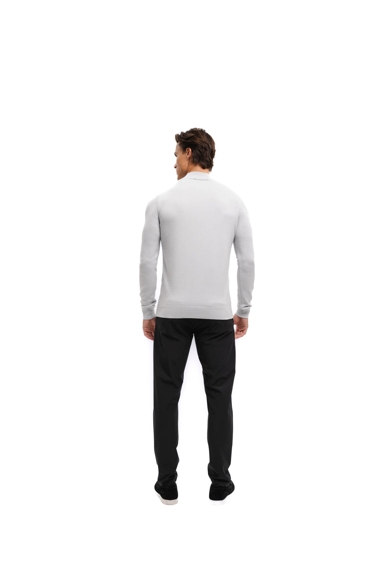 Malelions Men Knitted Mockneck Sweater | Ocean Grey