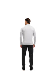 Malelions Men Knitted Mockneck Sweater | Ocean Grey