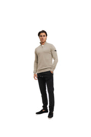 Malelions Men Knitted Quarter Zip | Sand