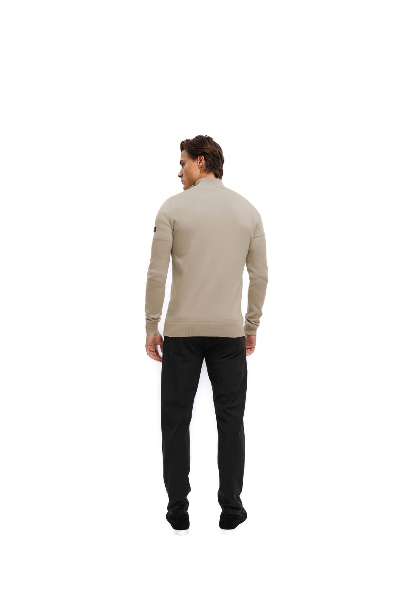 Malelions Men Knitted Quarter Zip | Sand