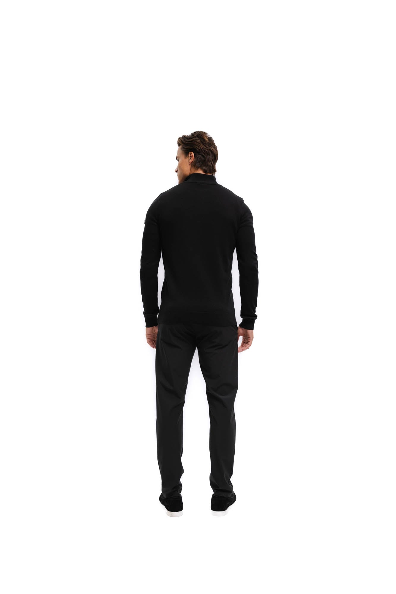 Malelions Men Knitted Quarter Zip | Black