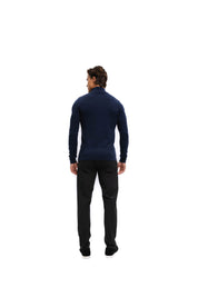 Malelions Men Knitted Zip Cardigan | Navy