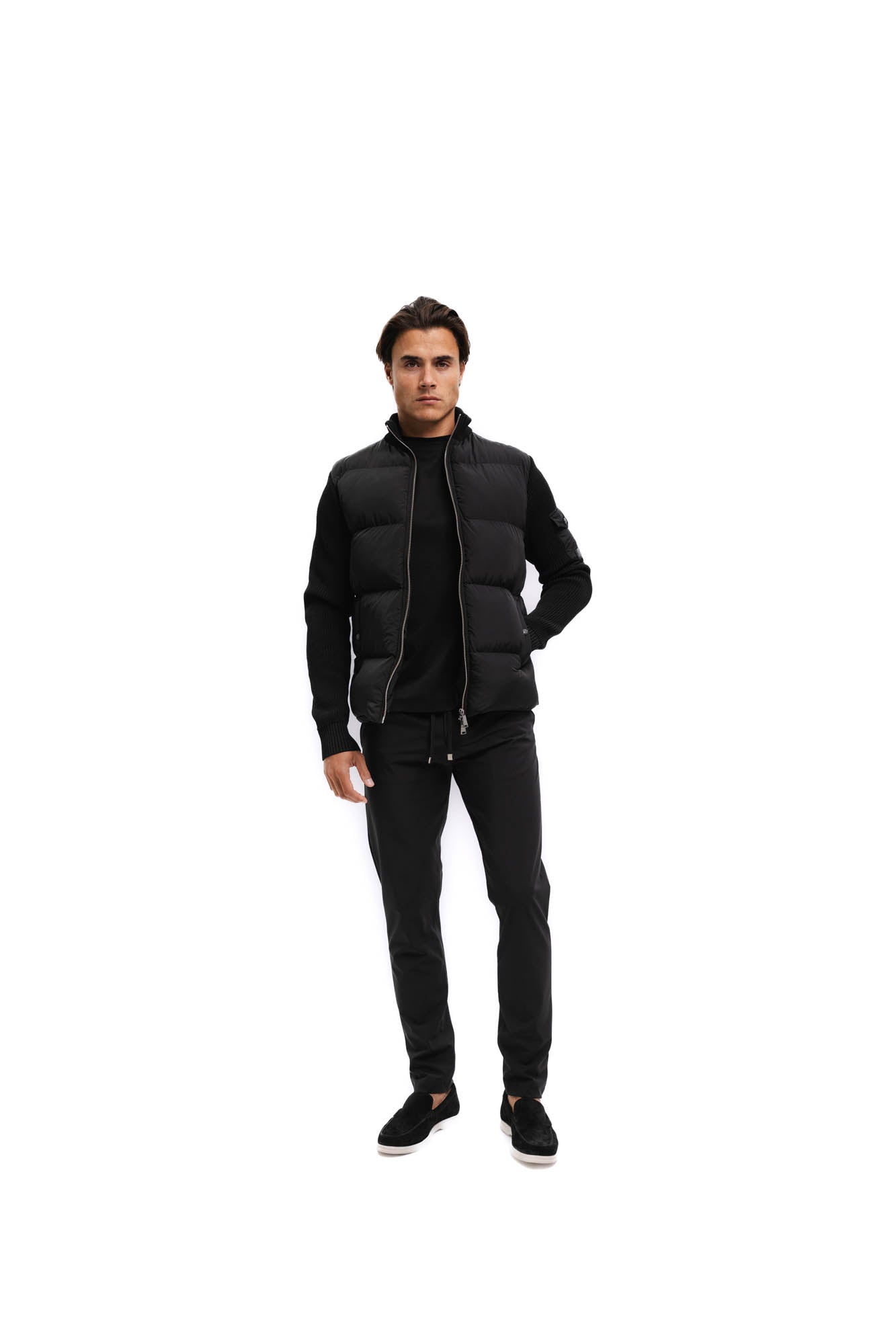 Malelions Men Knitted Hybrid Jacket | Black