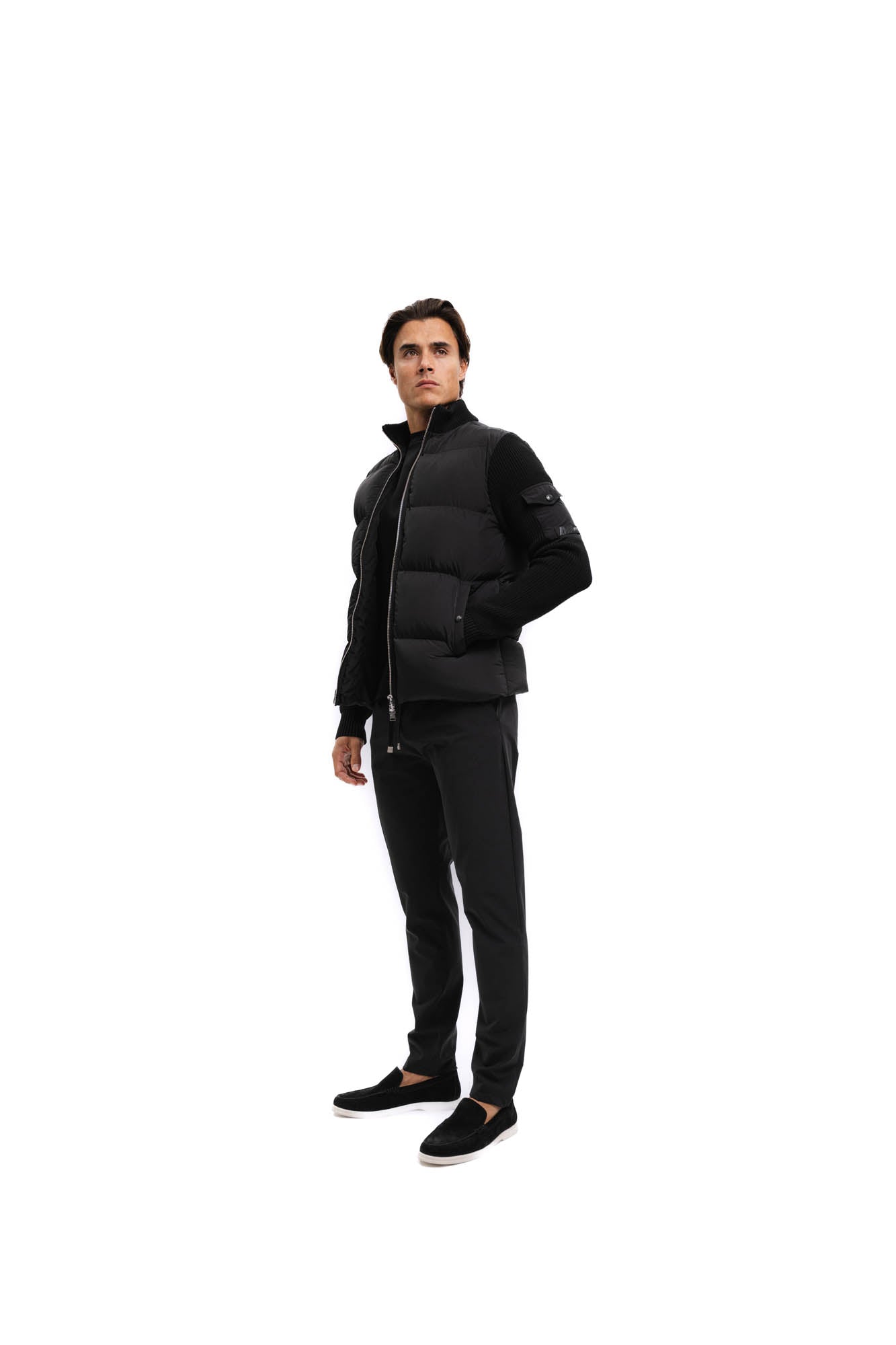 Malelions Men Knitted Hybrid Jacket | Black