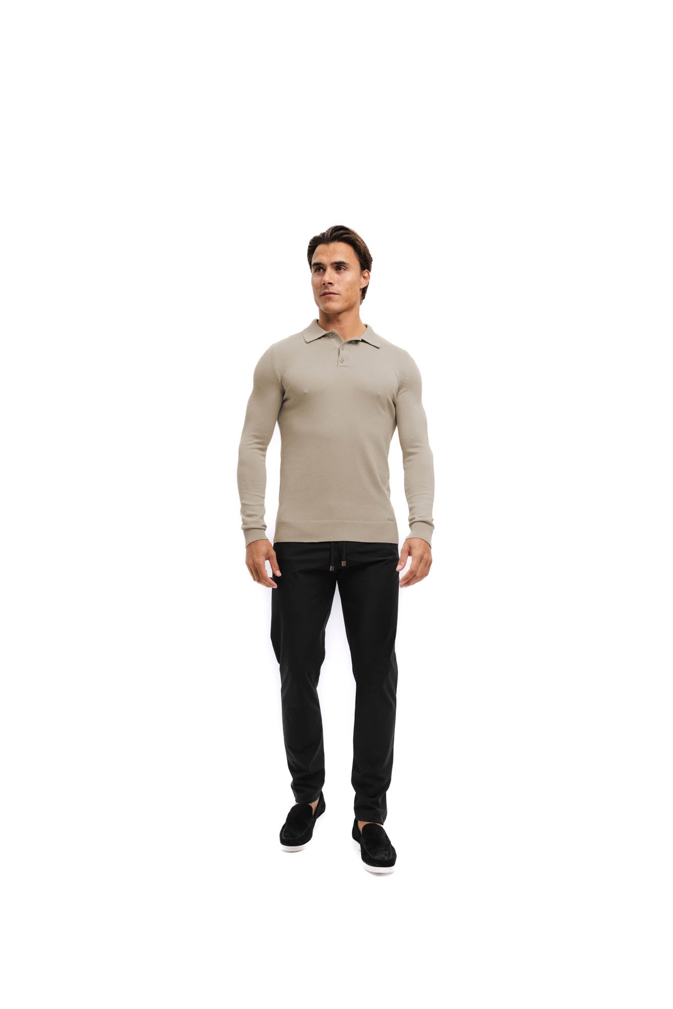 Malelions Men Knitted Longsleeve Polo | Sand