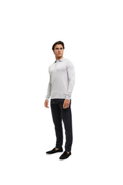 Malelions Men Knitted Longsleeve Polo | Ocean Grey
