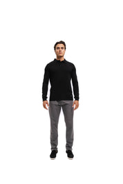 Malelions Men Knitted Longsleeve Polo | Black