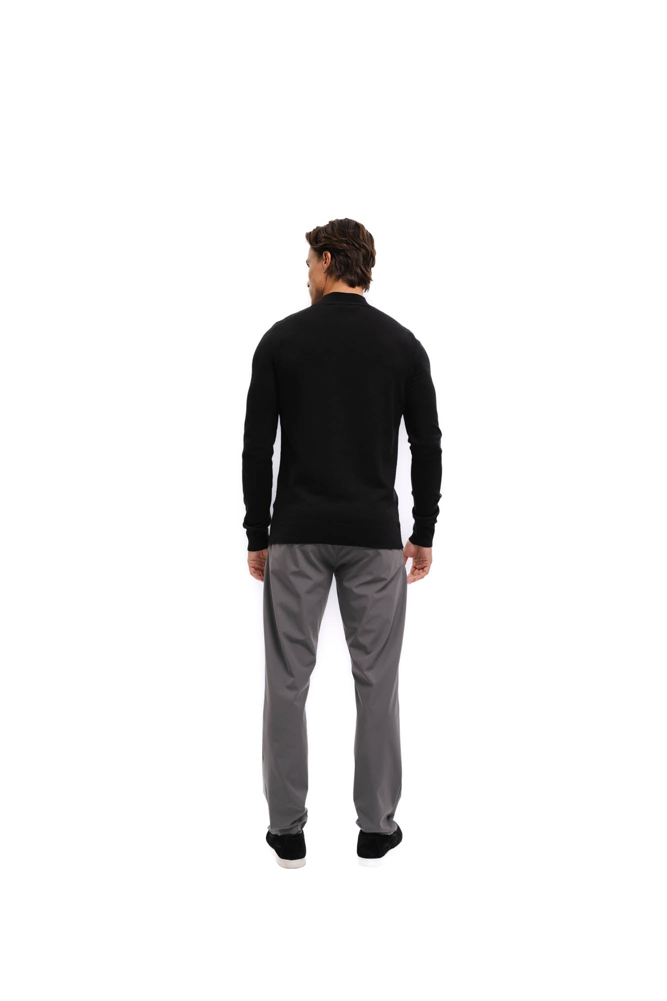 Malelions Men Knitted Mockneck Sweater | Black