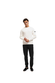 Malelions Men Knitted Rib Sweater | Off-White