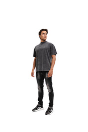 Malelions Men Slim Regular Jeans | Black Washed