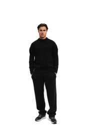 Malelions Herren-Strickhose mit geradem Schnitt und charakteristischem Muster | Schwarz