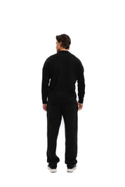 Malelions Herren-Strickhose mit geradem Schnitt und charakteristischem Muster | Schwarz