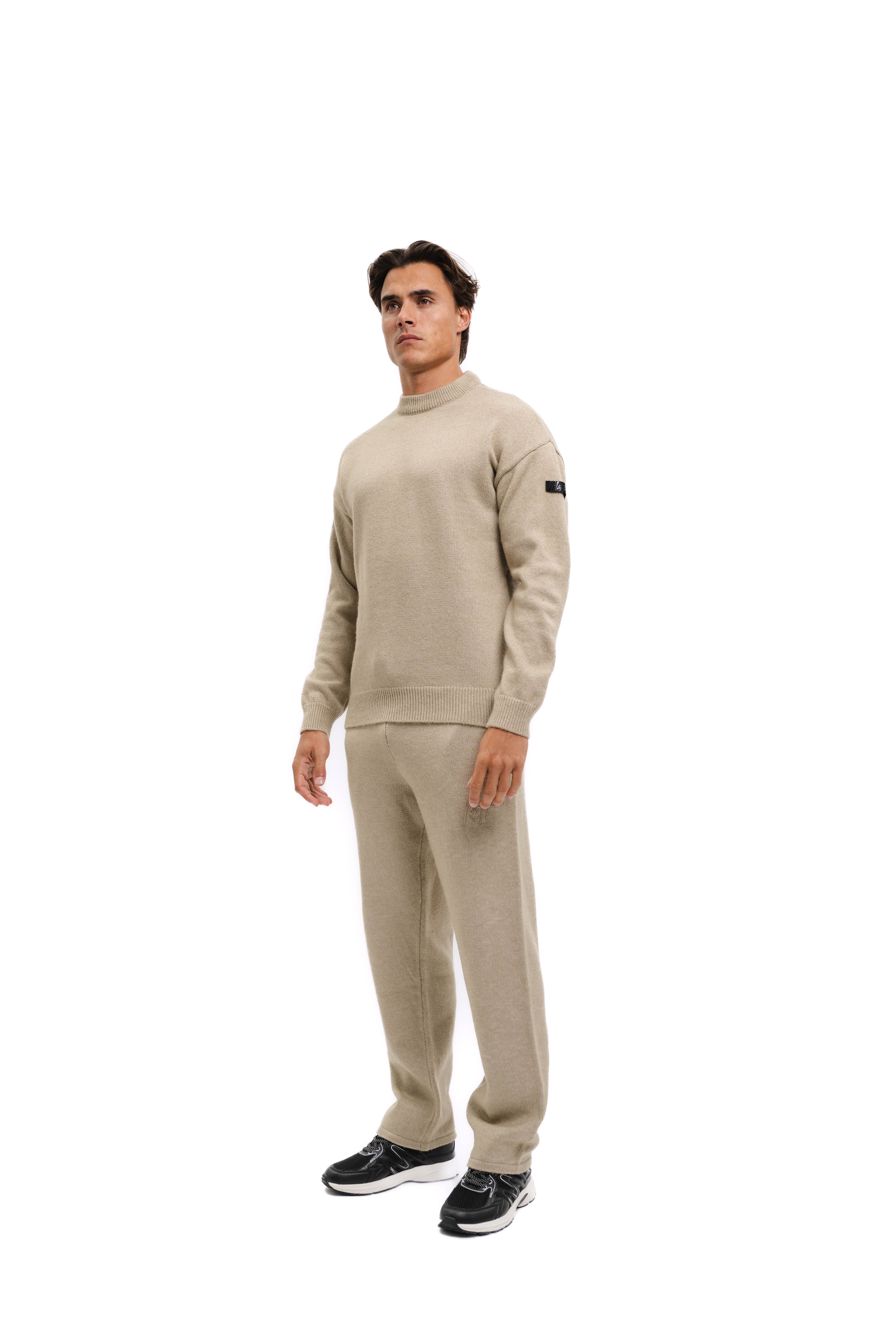 Malelions Herren Oversize-Strickpullover | Beige